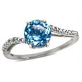 thumbnail image 2 of Star K � Round 7mm Blue Topaz Bypass solitaire engagement promise ring, 2 of 9