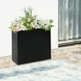 thumbnail image 5 of Heavy Duty Metal Planter Box ,Large Tall Rectangle Planter Box with Removable Insert Shelf for Garden,Porch,Patio,Yard(Black, 24”x10”x24”), 5 of 23