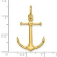 thumbnail image 2 of 14k Gold 3-d Nautical Ship Mariner Anchor With Long T Bar High Polish Shackle Bail Charm 34.6x20.2mm Wide 7.4mm Thick Pe, 2 of 2
