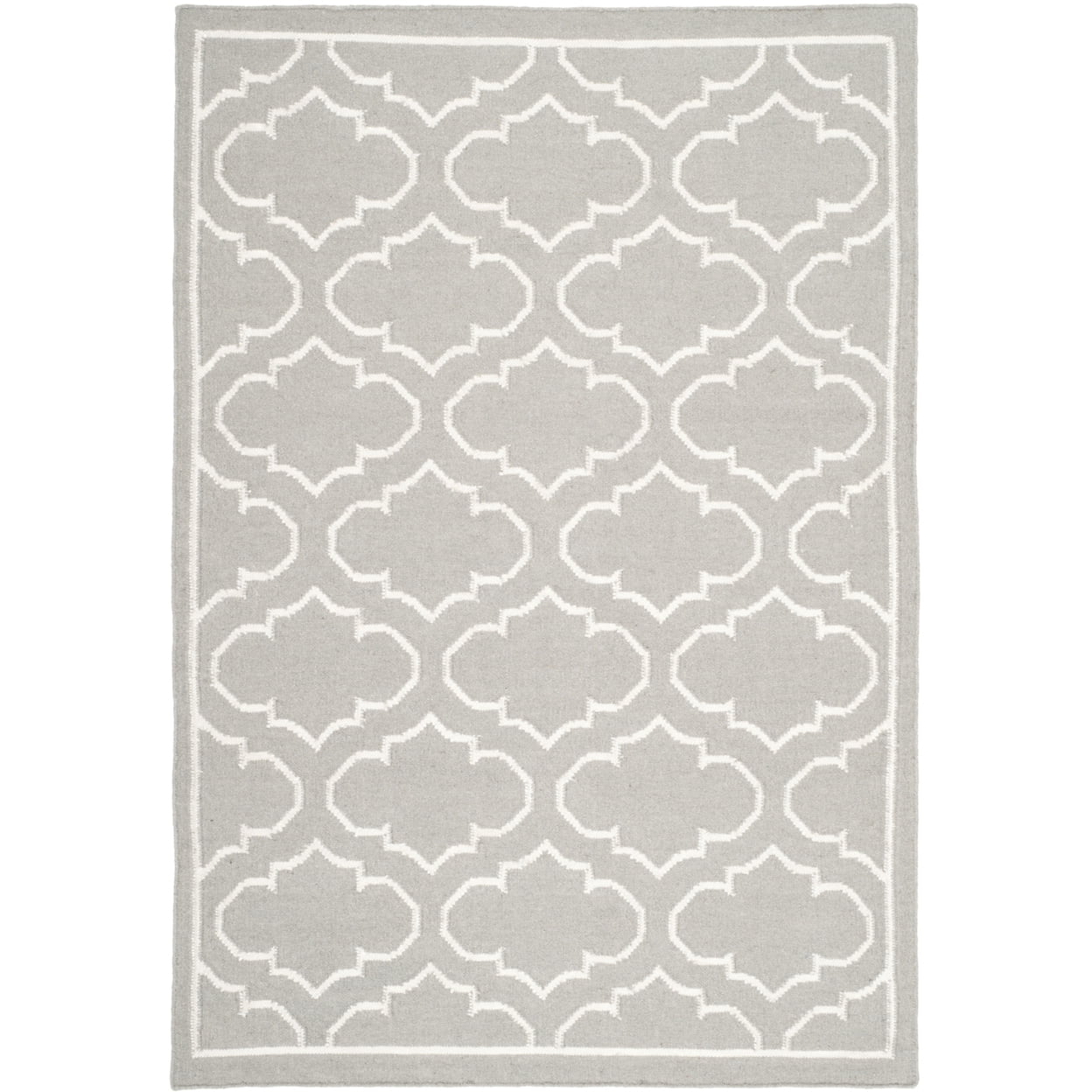 SAFAVIEH Dhurries Walter Geometric Area Rug, Grey/Ivory, 2'6" x 4'