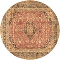 thumbnail image 1 of Ahgly Company Indoor Round Medallion Brown Traditional Area Rugs, 3' Round, 1 of 4