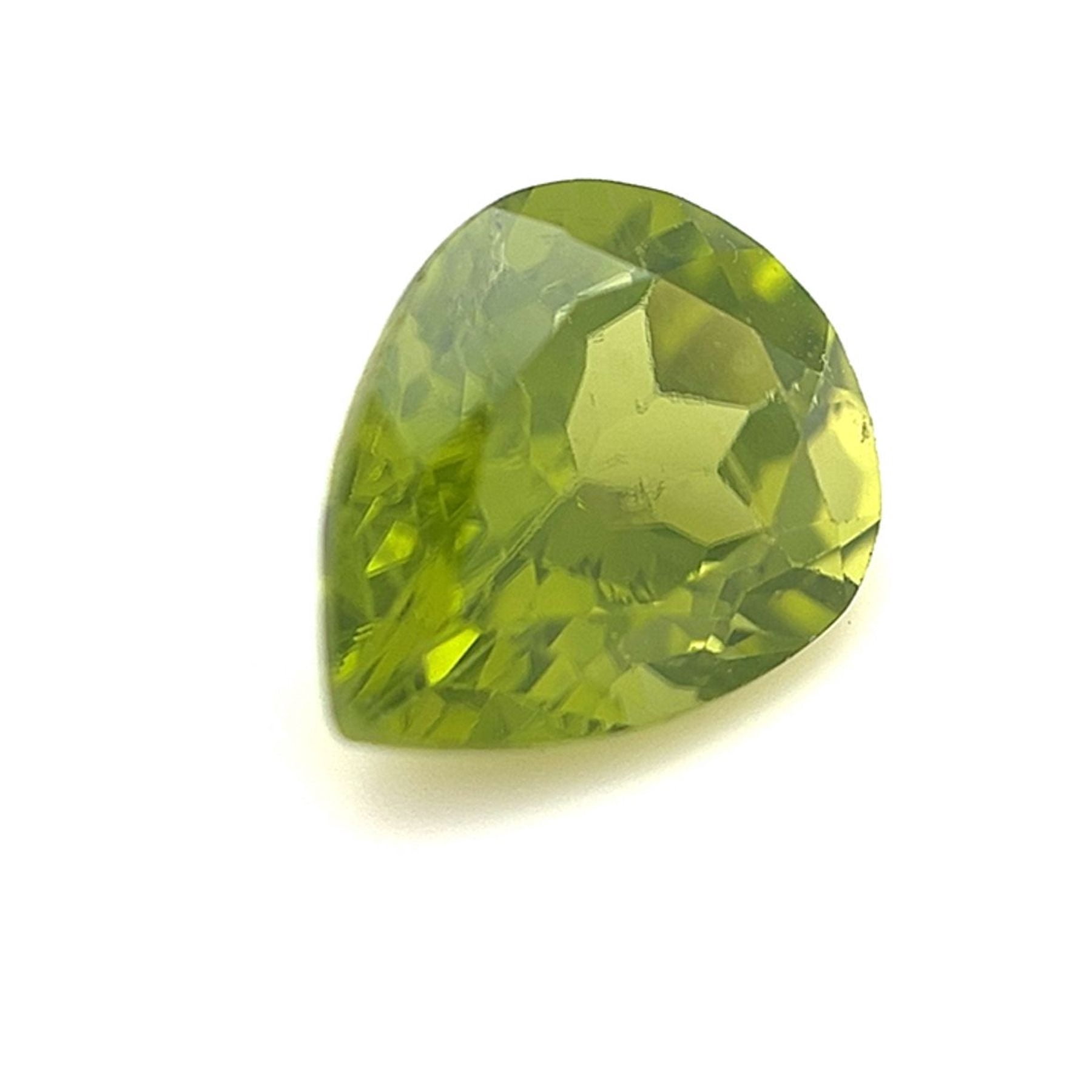 Certified Real 2.25 Carat Peridot Pear Shape Brilliant Cut 10x8 mm Loose Gemstone August Birthstone