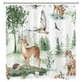 thumbnail image 3 of HVEST Rustic Forest Wildlife Animal Shower Curtain with Nature Forest Animal Deer Design - Green Plant Woodland Bathroom Decor, Waterproof Polyester Fabric, Includes 12 Hooks, 72x72 Inches, 3 of 7
