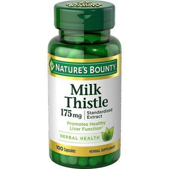 Nature's Bounty Herbal Health Milk Thistle Capsules, 175 mg, 100 Ct