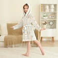 thumbnail image 4 of FORMRS Kids Bathrobe Unisex Hooded Robe Toddler Pajamas Sleepwear, Size 2-3T, Beige Nautical Pattern, 4 of 7