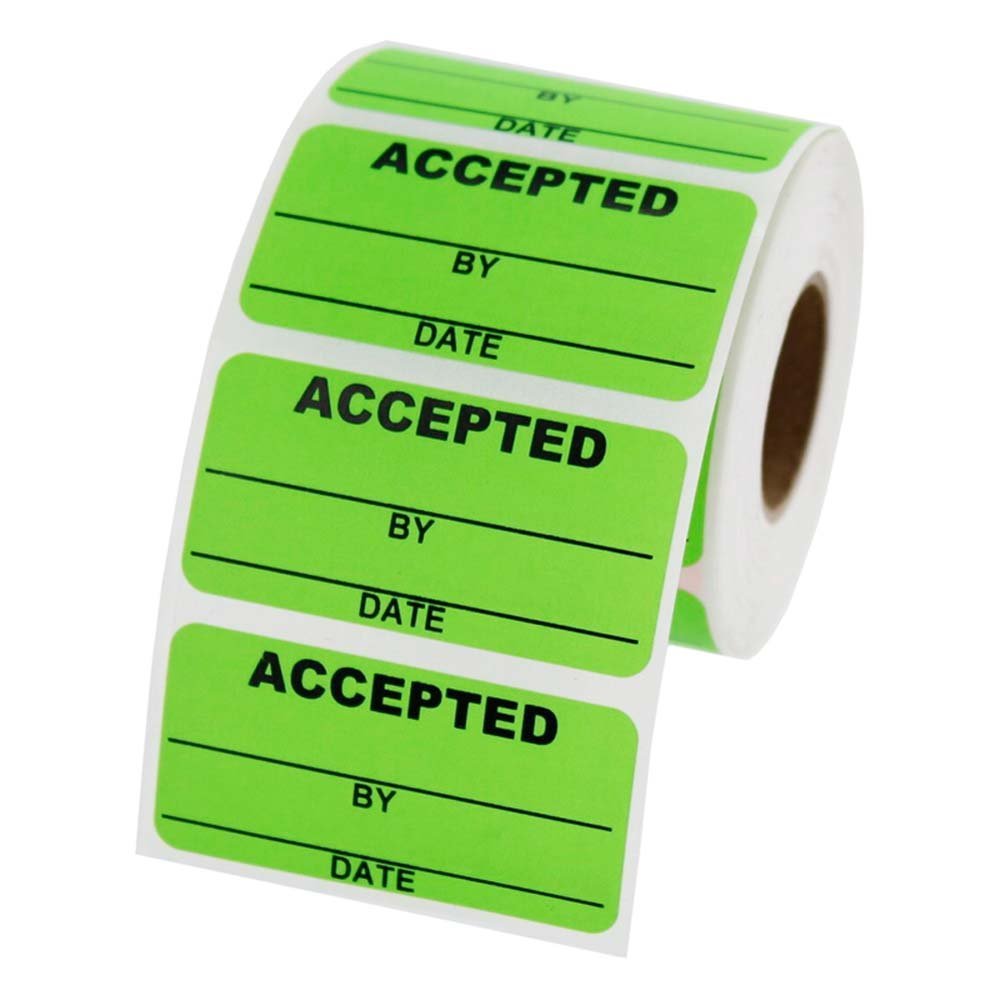Accepted Inventory Labels 2 X 1 Inch 500 Labels Per Roll 2 X 1 Green 