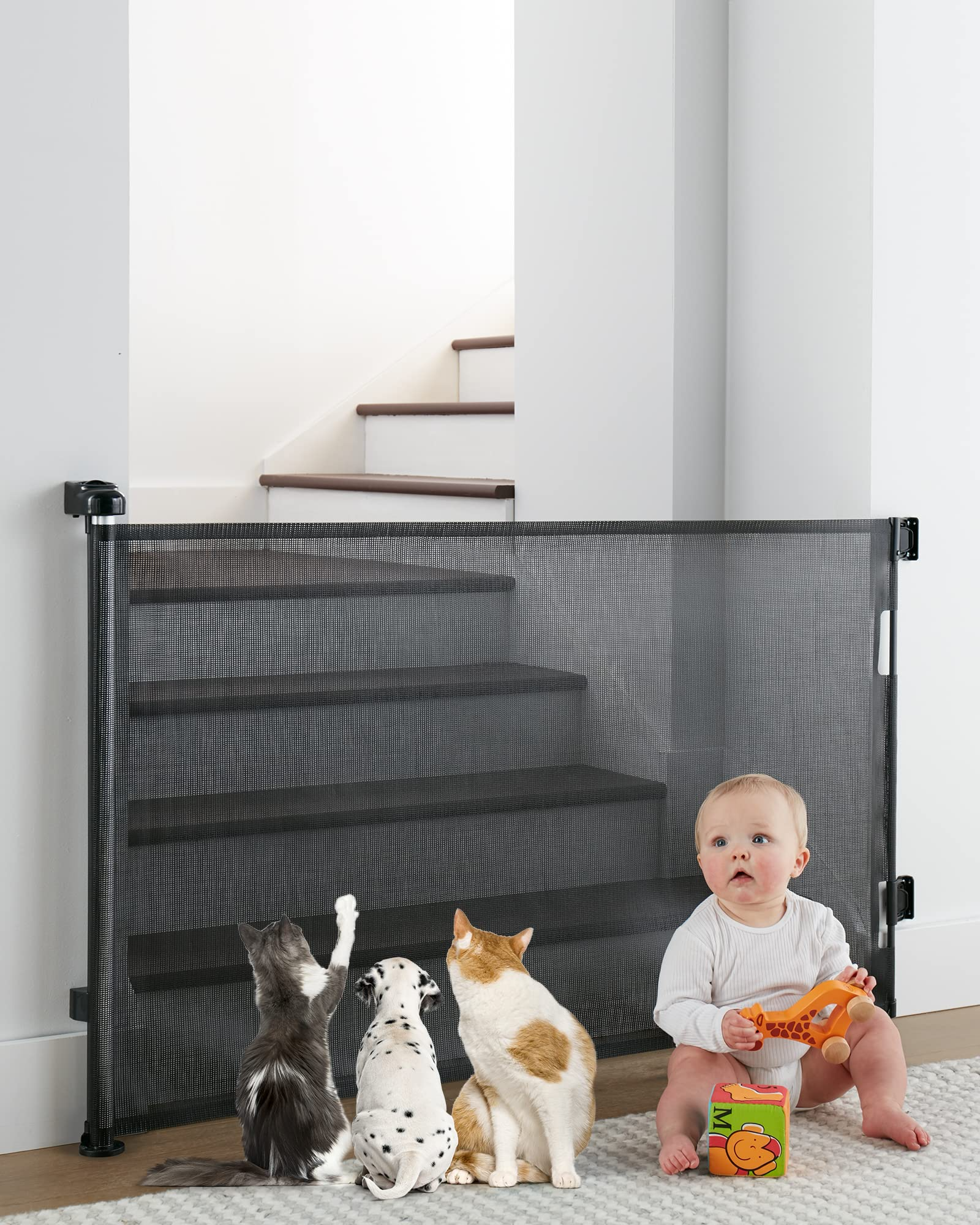 Retractable Pet Gate, Baby Gate, Extra Wide Expandable Pet Gate for