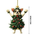 thumbnail image 3 of Zhourta Corgi Ornament for Christmas Tree Smile Standing Animal Christmas Ornament Adorable Pet Dressed as a Christmas Tree Lucky Pendant Gifts, 3 of 9