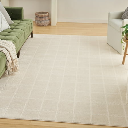 Nourison Serenity Home Geometric Ivory Cream 7'10" x 9'10" Area Rug (8x10)