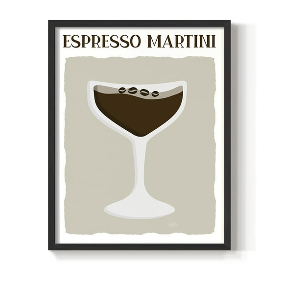 Espresso Martini in Paper Solid Wood 8 x 10 Framed Print