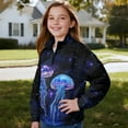 thumbnail image 4 of Xoenoiee Jellyfish Galaxy Print Oversized Sweatshirt for Girls Half Zip Pullover Drop Shoulder Trendy Y2K Casual Fall Outfits Soft Fleece Top for Teens, Size 13-14 Years, 4 of 7
