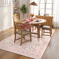 thumbnail image 5 of Wonnitar 5'x 7' Pink Floral Area Rug for Girls Bedroom - Machine Washable Nursery & Kids Room Carpet, Ultra-Thin Non-Slip Soft Rug for Dorm, Playroom, 5 of 12