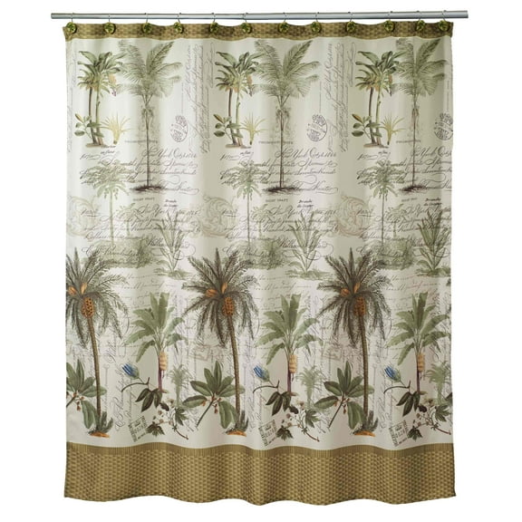 Avanti Linens Colony Palm Shower Curtain & Hook Set