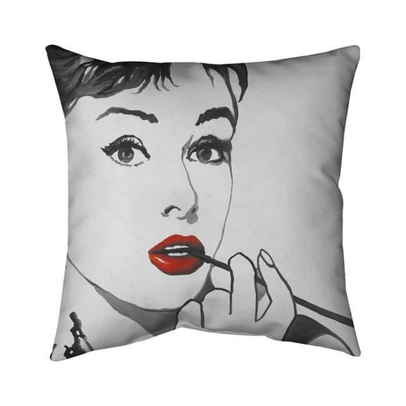 Begin Home Decor 5543-1616-FI19 16 x 16 in. Audrey Hepburn Outline Style-Double Sided Print Indoor Pillow Cover