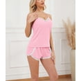 thumbnail image 5 of QYLUX Womens Pajama Sets Ultra Soft Lingerie Sleepwear 2 Piece Cami Shorts Set V Neck Pj Lace Nightwear, 5 of 6