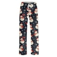 thumbnail image 5 of Women's Fashion Loose Casual Christmas Snowman Print Pants with Drawstring Elastic Waist, Comfortable Sleepwear and Loungewear Trousers for Home,Light Blue,S, 5 of 7