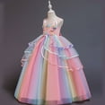 thumbnail image 2 of HAWEE Robe de Princesse Licorne pour Filles, Déguisement de Fête Chic, Robe de Fête de Mariage et d'Anniversaire pour 3 à 14 Ans, 2 of 7