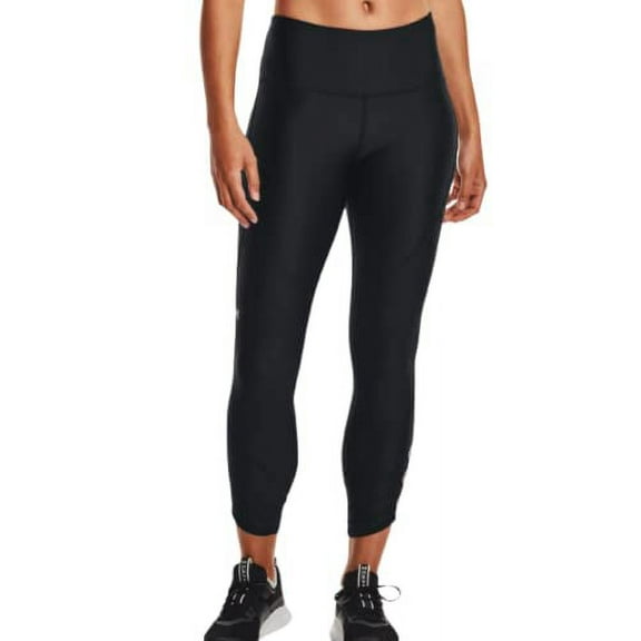 Under Armour Women's HeatGear Ankle Leggings Black/Metallic Silver Small 1368689-001