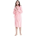 thumbnail image 3 of Womens Mens Fleece Robe Soft Plush Bathrobe Long Warm, 3 of 7