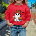 thumbnail image 2 of Hoodies for Girls 6-7 Drawstring FlowerLetter Printing Pullover Sweatshirt Pullover Oversized Hoodie Fashion Blouse Long Sleeve Shirt track Jackets with Pocket Red, 140, 2 of 4