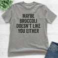 thumbnail image 2 of Kids Maybe Broccoli Doesn't Like You Either T-shirt, Youth Kids Boy Girl T-Shirt, Funny Silly Picky Eater Vegan, Dark Heather Gray, Small, 2 of 4