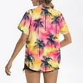 thumbnail image 4 of Fewfanhot Womens Tops Summer Beach Shirt Tropical Shirts Womens Hawaii Button Down Short Sleeve Blouses Button Up Tops, 4 of 5