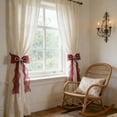 thumbnail image 5 of Elegant Pearl Bow Curtain Tieback - 26.9 X 12.9in Decorative Window Drapery Holdback - Three Colors Available for Home Living Room & Bedroom Decor, Wine, 1pc, 5 of 6