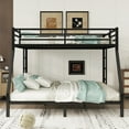 thumbnail image 2 of Bellemave Metal Bunk Beds Queen over King Bunk Bed for Adults, Teens, Kids Space-saving King Size Bunk Bed Frame with 2 Ladders and Full-Length Guardrails, No Box Spring Needed, Black, 2 of 11