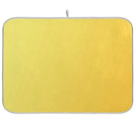 

Dish Drying Mat 18 x 24 Highly Absorbent Microfiber for Dishes Utensils Tangerine Yellow