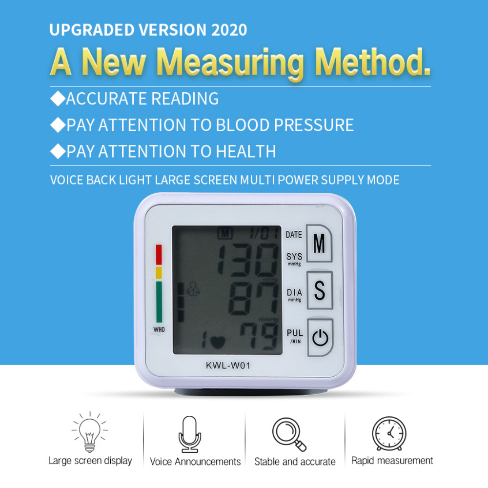 Automatic Blood Pressure Measurement Wrist Electronic Sphygmomanometer Pulse Rate Detection