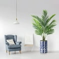 thumbnail image 3 of Artificial Tree in Modern Pattern Planter, Fake Areca Tropical Palm Silk Tree for Indoor and Outdoor Home Decoration - 57" Overall Tall (Plant Pot Plus Tree), 3 of 5