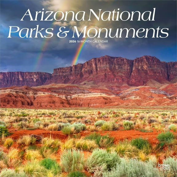 Arizona National Parks Monuments 2026 12x24" (Hanging) Wall Calendar | Plastic-Free