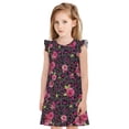 thumbnail image 1 of Easygdp Mélange de Roses Léopard 2 pour Filles Robe de Pyjama, Nuisette de Princesse pour Filles, Adorables Manches à Volants, Sans Fermetures Éclair Ni Boutons-Grand, 1 of 6