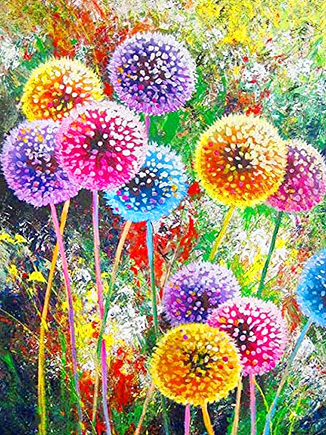 Diamond Painting by Numbers-Dandelion 5D Diamond Painting Kits for Adults,Full Drill Diamond Arts Craft Crystal Rhineston Paintings with Diamonds dotz Painting Accessories Tools 