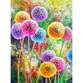 thumbnail image 1 of Kits de pintura de diamantes 5D colorido diente de león redondo taladro completo, pintura de bricolaje con diamantes arte abstracto flor cristal Rhinestone punto de cruz para el hogar Sincero Hogar, 1 of 7