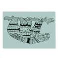 thumbnail image 2 of Sloth Cutting Board, Sloth with Ornamental Details Tropical Animal in Style, Decorative Tempered Glass Cutting and Serving Board, Large Size, Black White, by Ambesonne, 2 of 5