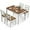 Brown, variant on LDAILY 5 Piece Dining Table Set for 4, Space Saving Rectangular Dining Room Table with Rubber Wood Legs, Modern Kitchen Table Chairs Set of 4 for Dining Room, Living Room & Breakfast Nook (Gray)