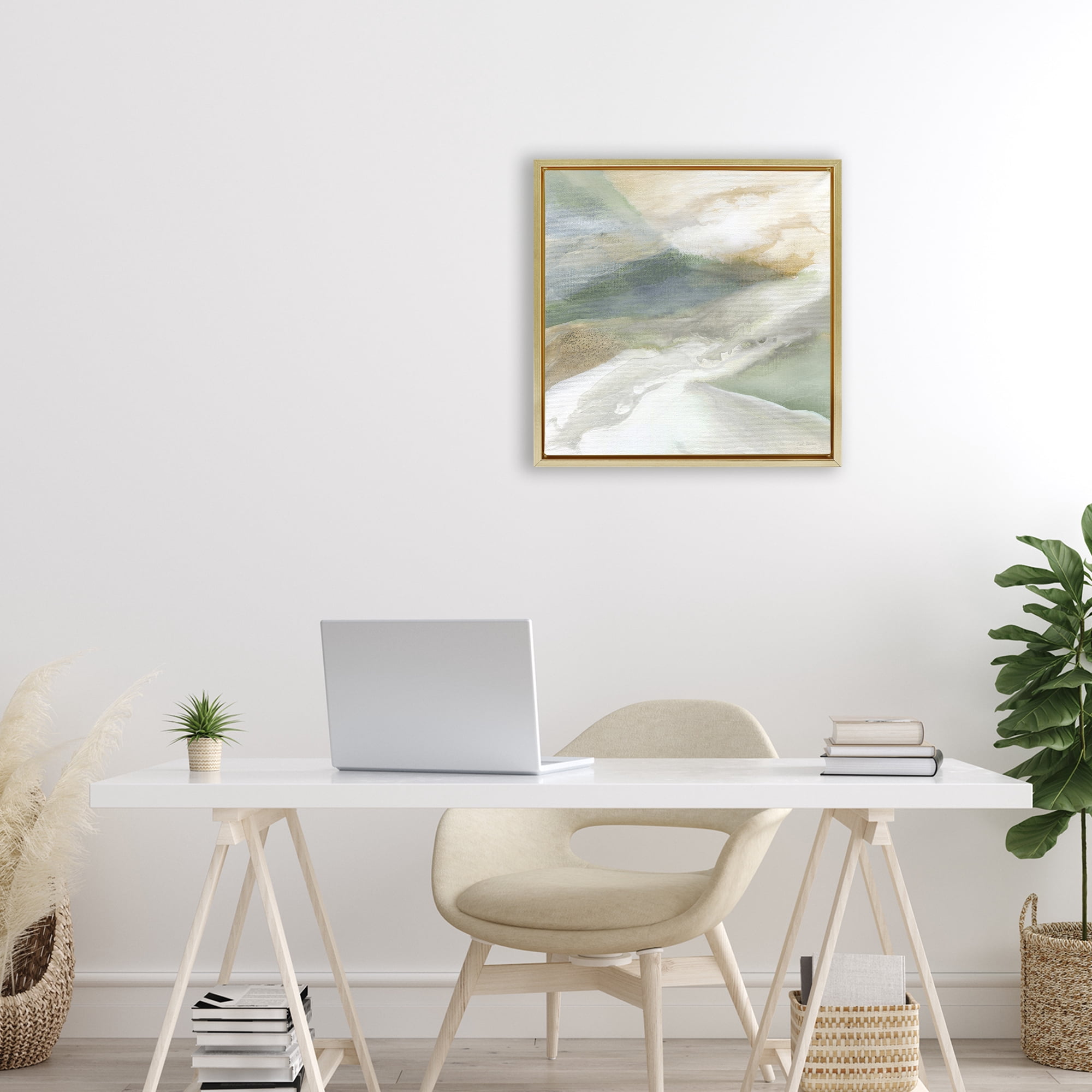 Stupell Industries Serene Mist Over Rolling Fields Gold Framed Floater Canvas Wall Art, design by Carol Robinson