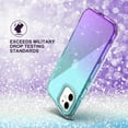 thumbnail image 4 of ULAK iPhone 12 Case, iPhone 12 Pro Case, Sparkle Heavy Duty Shockproof Hard Back Phone Case for Apple iPhone 12 & 12 Pro 6.1 2020, Blue Purple, 4 of 11