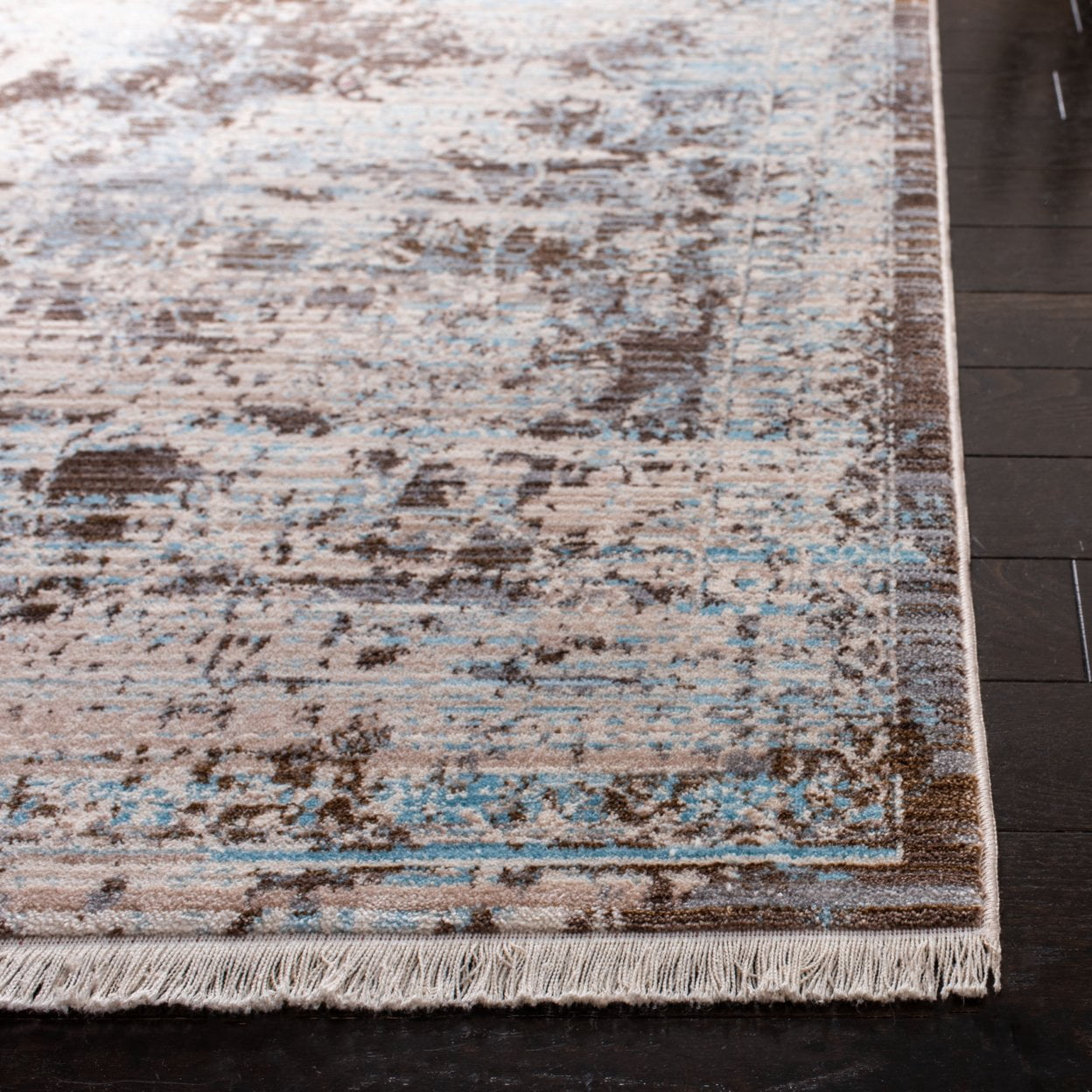 SAFAVIEH Vintage Persian Branislav Floral Bordered Area Rug, Brown/Light Blue, 9' x 11'7"