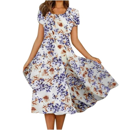 

Red Dress Black Dress Fashion Leisure Summer Crew Neck Floral Dress Short Sleeve Women A-Line Women s Dress Dresses Dress Pants Women Skims Dupes Dress on Clearance Beige S