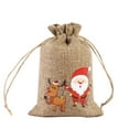 thumbnail image 7 of UDIYO 25Pcs Christmas Burlap Gift Bags with Drawstring Christmas Linen Treat Bags Drawstring Goody Gift Bags Small Jute Xmas Candy Bags Reusable, 7 of 7