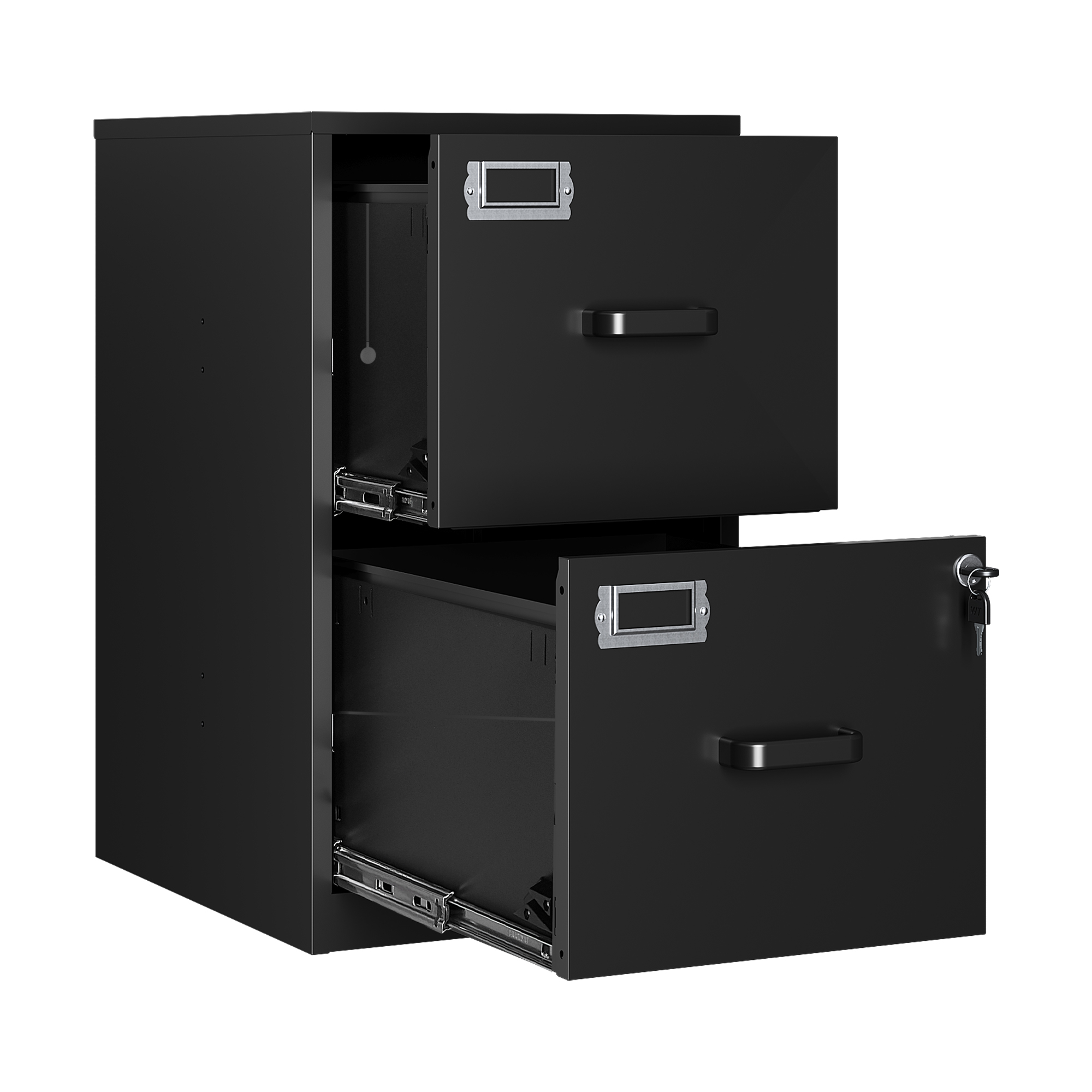 AUHUP Metal File Cabinet with 2 Drawers, Steel Filing Cabinets with Lock for Home Office Legal/Letter/A4 File, Black, Assembly Required