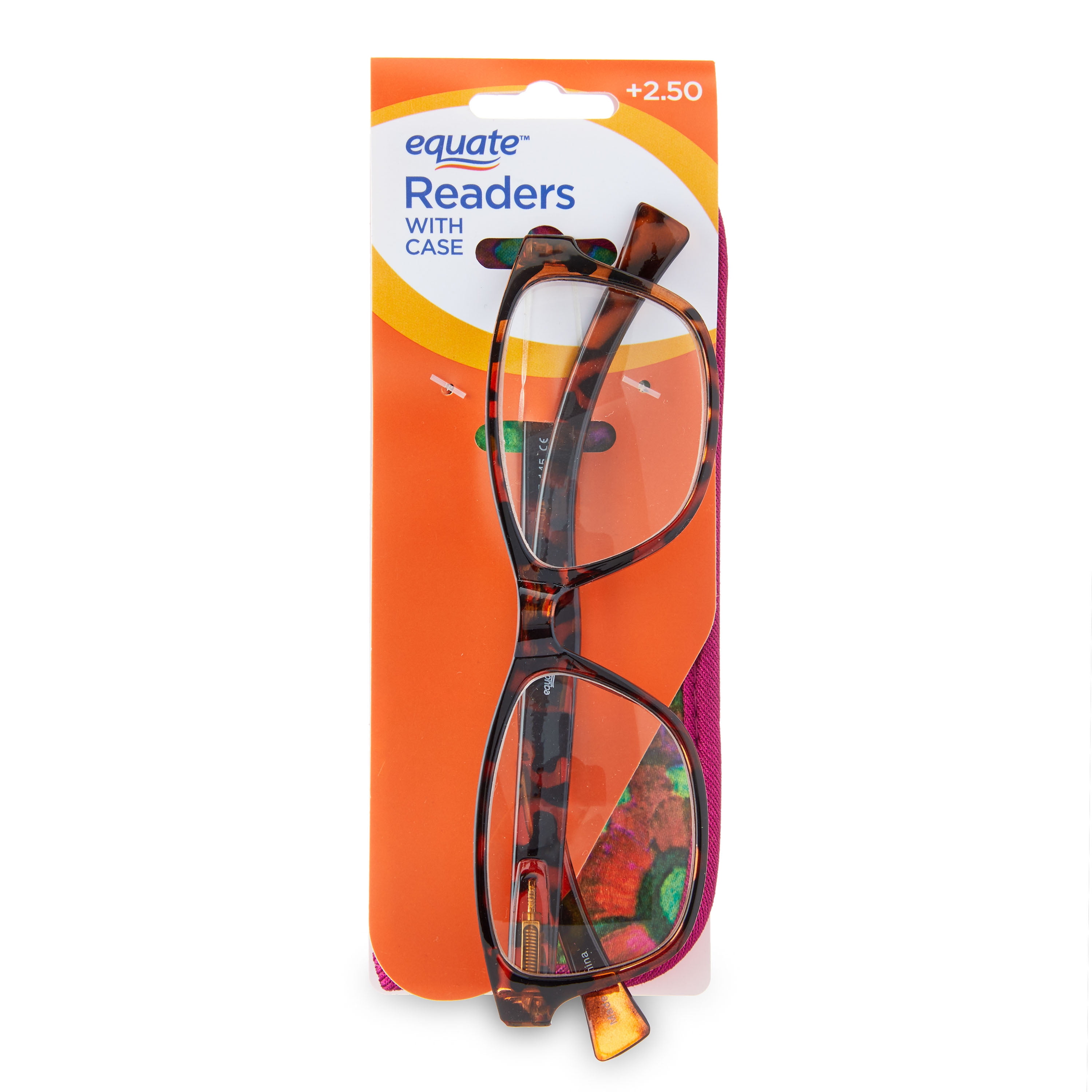 Equate Iris Reading Glasses, Red, +1.00, 1 Pack