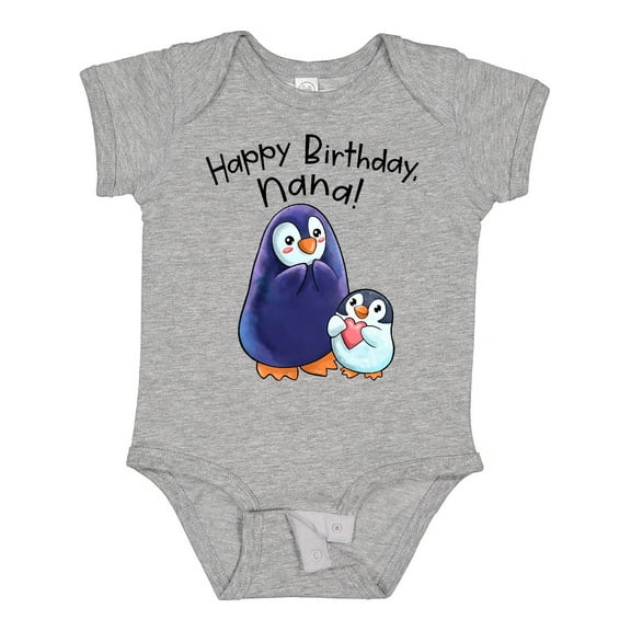 Inktastic Happy Birthday, Nana Cute Penguins Boys or Girls Baby Bodysuit