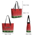 thumbnail image 3 of Watermelon Background with Seed Woman Leather Handbags Large Tote Bag Fashion Portable Handbags With Zipper, 3 of 7