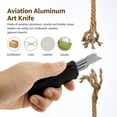 thumbnail image 3 of Aviation Aluminum Utility Knife Portable Craft Utility Knives with 5 Spare Blades Retractable Box Cutter with Clip for Home Office Crafts Arts, 3 of 10