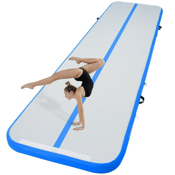 STAWAY Inflatable Tumbling Mat - 4" Thick Gymnastics Air Mat with Electric Pump - 13 ft Durable, Waterproof, Anti-Slip Training Mat for Home, Gym, Yoga, Cheerleading & More