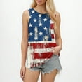 thumbnail image 2 of Women's Trendy High Neck Sleeveless Tank Top, Loose Fit Independence Day Print Summer Top with Pocket for Casual Outfits,Wine S, 2 of 5
