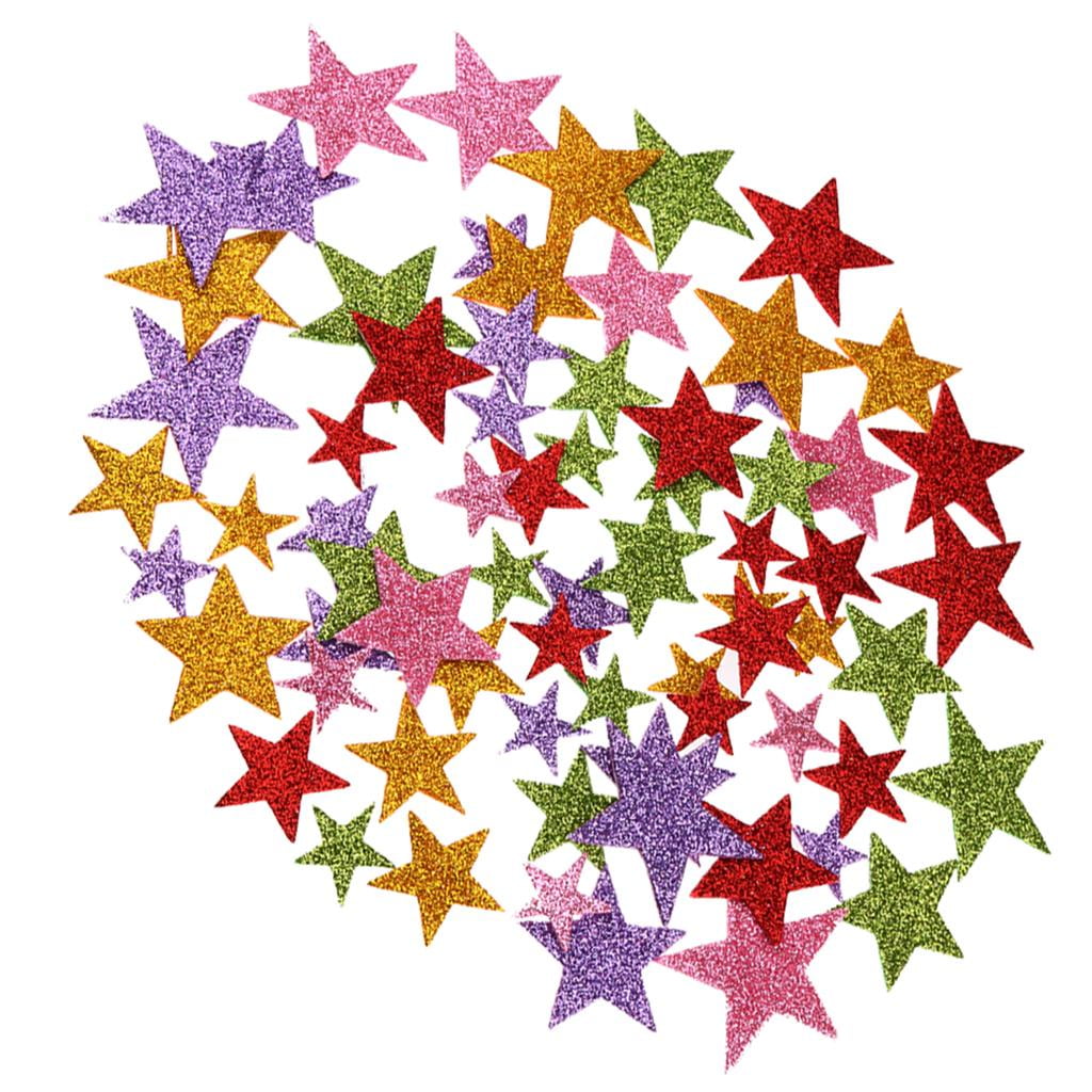 1Bag Colorful Self Adhesive Stars Shaped Foam Glitter Sticker
